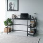Hanah Home Mesa de Estudio M101F 130x60cm, Cristal Templado y Metal, Diseño Moderno e Industrial